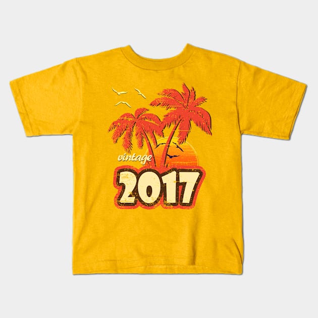 2017 Vintage Sunset Kids T-Shirt by bridgewalker